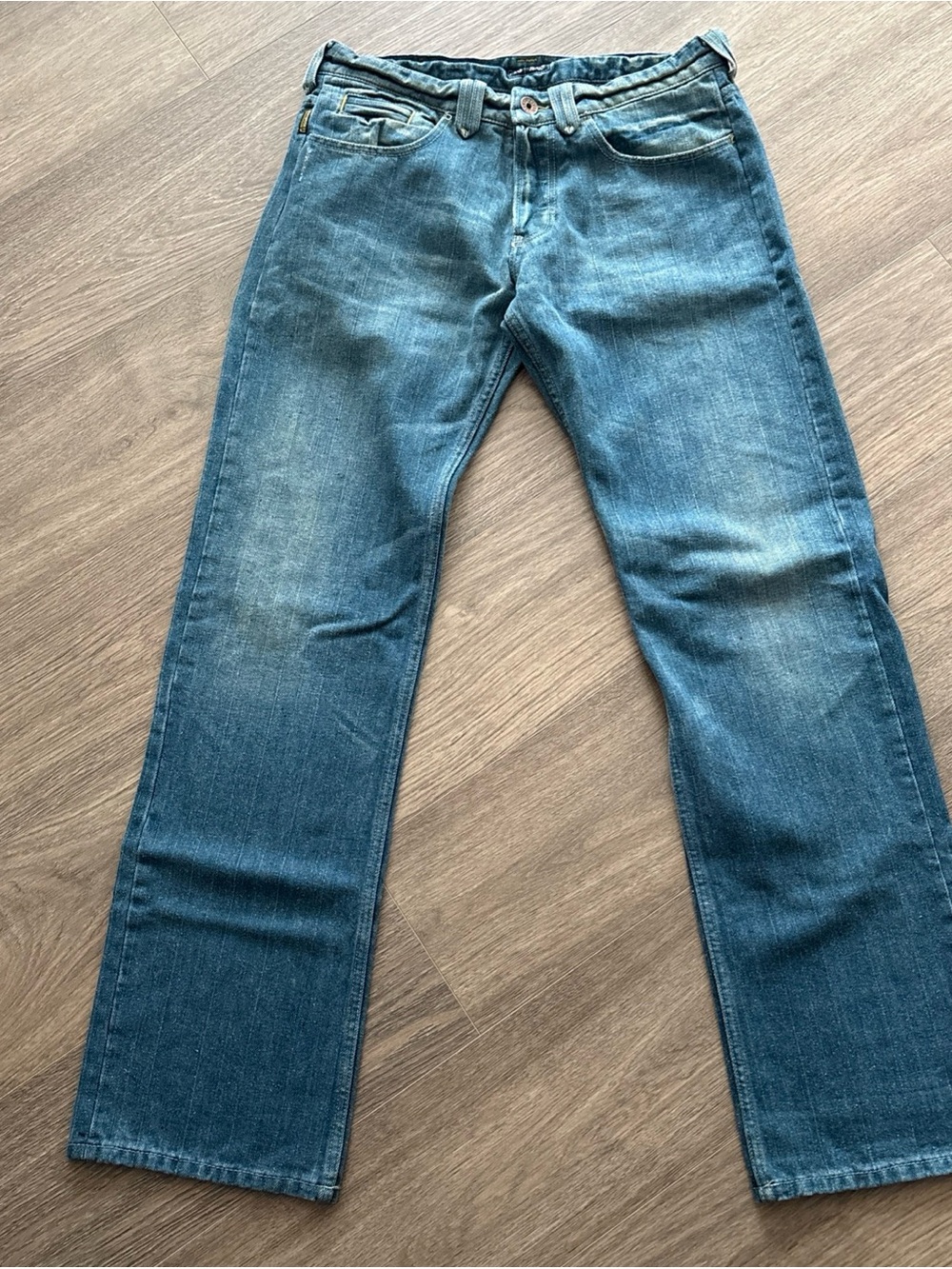 Men's vintage Armani Jeans tweed inside lining denim blue jeans size 34